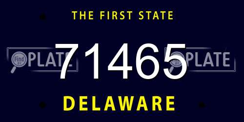 71465 Delaware License Plate