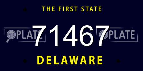 71467 Delaware License Plate
