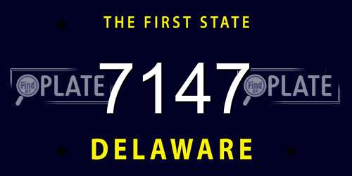7147 Delaware License Plate