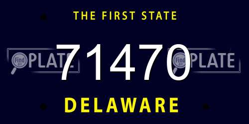 71470 Delaware License Plate