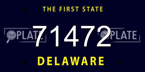 71472 Delaware License Plate
