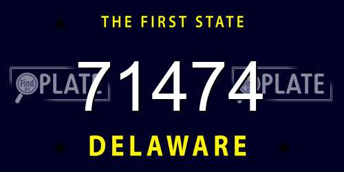 71474 Delaware License Plate