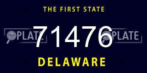 71476 Delaware License Plate