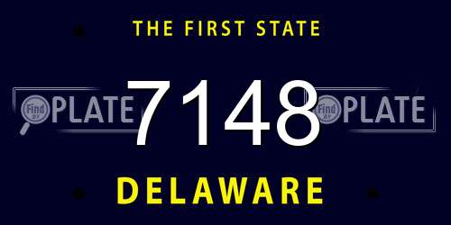 7148 Delaware License Plate