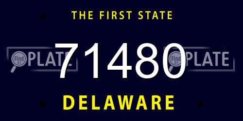 71480 Delaware License Plate
