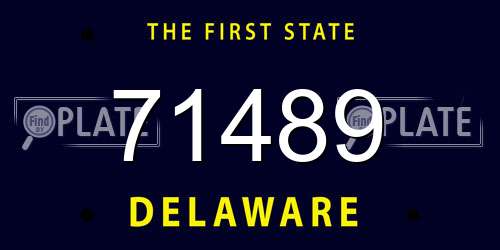 71489 Delaware License Plate