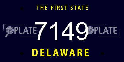 7149 Delaware License Plate