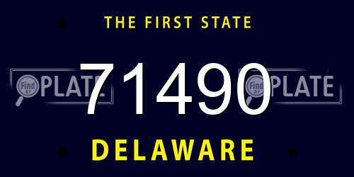 71490 Delaware License Plate