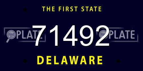 71492 Delaware License Plate