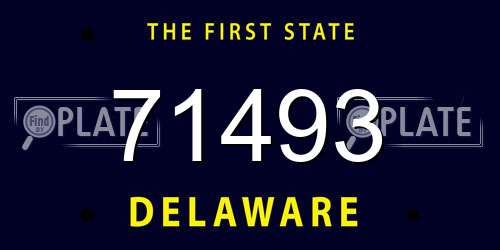 71493 Delaware License Plate