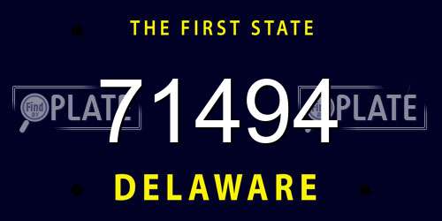 71494 Delaware License Plate