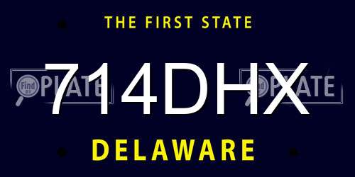 714DHX Delaware License Plate