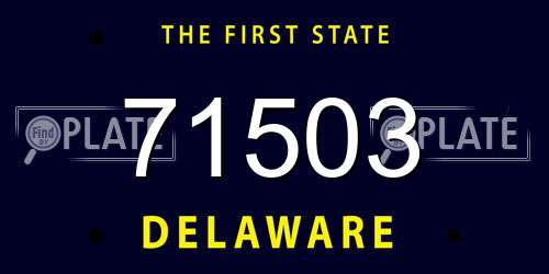 71503 Delaware License Plate
