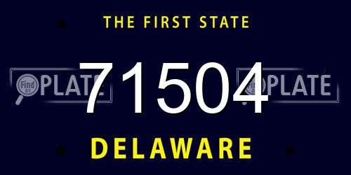 71504 Delaware License Plate