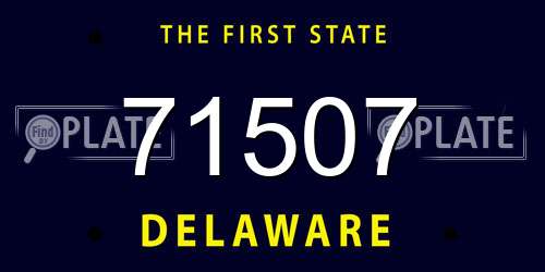 71507 Delaware License Plate