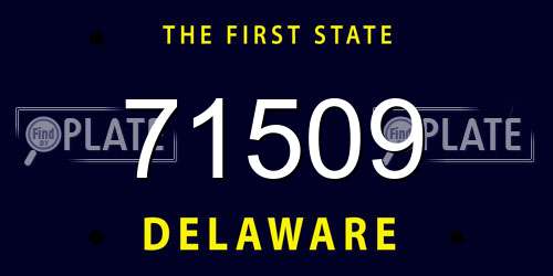 71509 Delaware License Plate