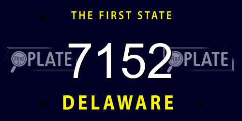 7152 Delaware License Plate