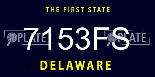 7153FS Delaware License Plate