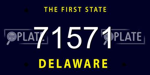 71571 Delaware License Plate