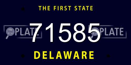 71585 Delaware License Plate