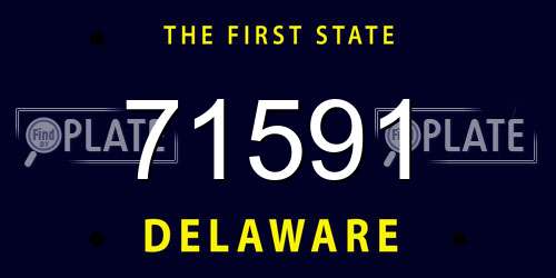 71591 Delaware License Plate