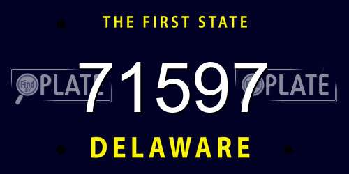 71597 Delaware License Plate