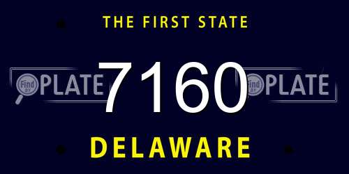 7160 Delaware License Plate