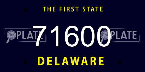 71600 Delaware License Plate