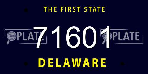 71601 Delaware License Plate
