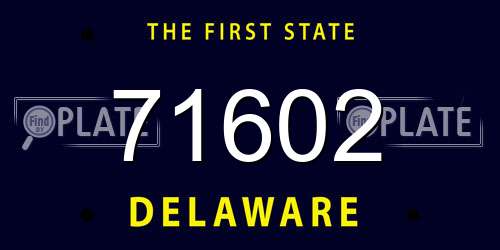 71602 Delaware License Plate