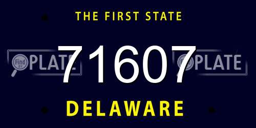 71607 Delaware License Plate