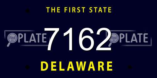 7162 Delaware License Plate