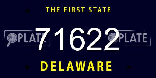 71622 Delaware License Plate
