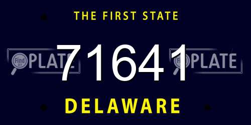 71641 Delaware License Plate