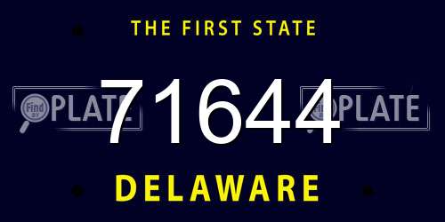 71644 Delaware License Plate