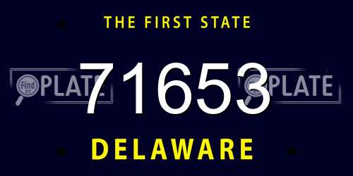 71653 Delaware License Plate