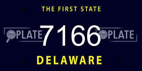 7166 Delaware License Plate