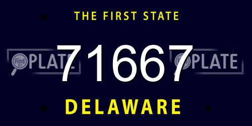 71667 Delaware License Plate