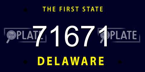 71671 Delaware License Plate