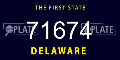 71674 Delaware License Plate