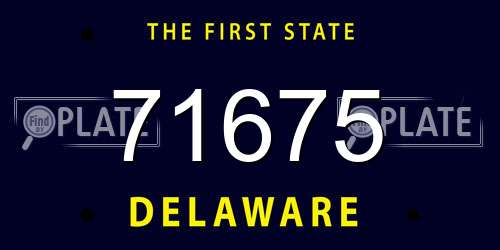71675 Delaware License Plate