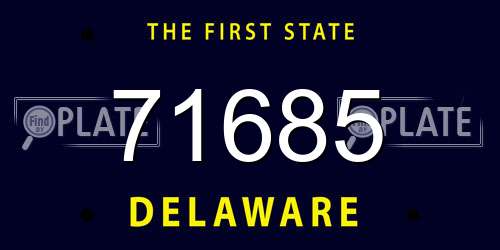 71685 Delaware License Plate