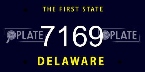 7169 Delaware License Plate