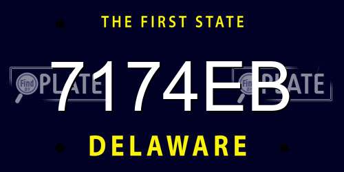 7174EB Delaware License Plate