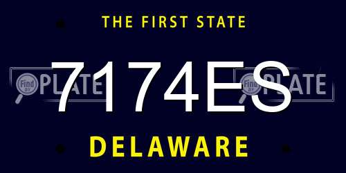7174ES Delaware License Plate