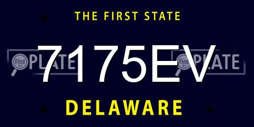 7175EV Delaware License Plate