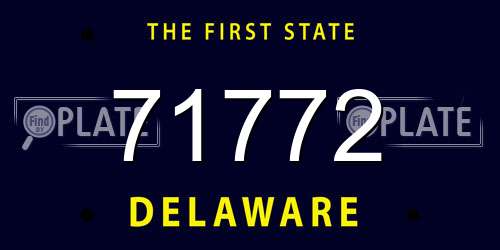 71772 Delaware License Plate