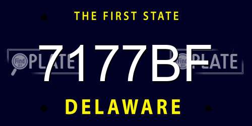 7177BF Delaware License Plate