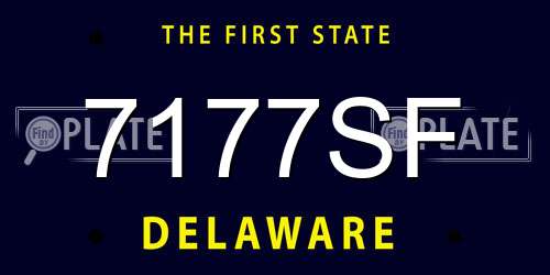 7177SF Delaware License Plate