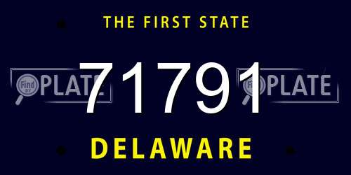 71791 Delaware License Plate